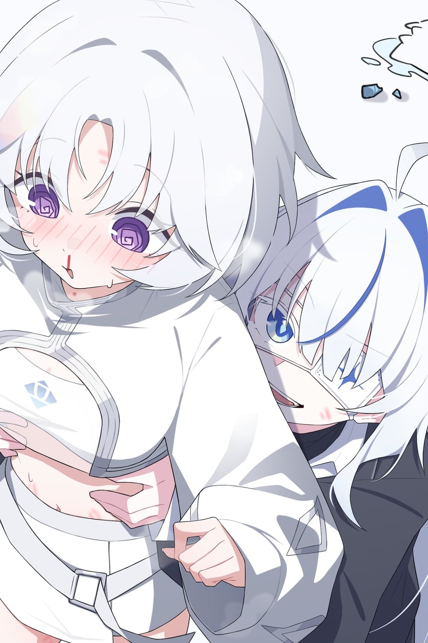 Stellive、青云铃、绫角优妮 2名女孩 @_@ 呆毛 兴奋流鼻血 腰带