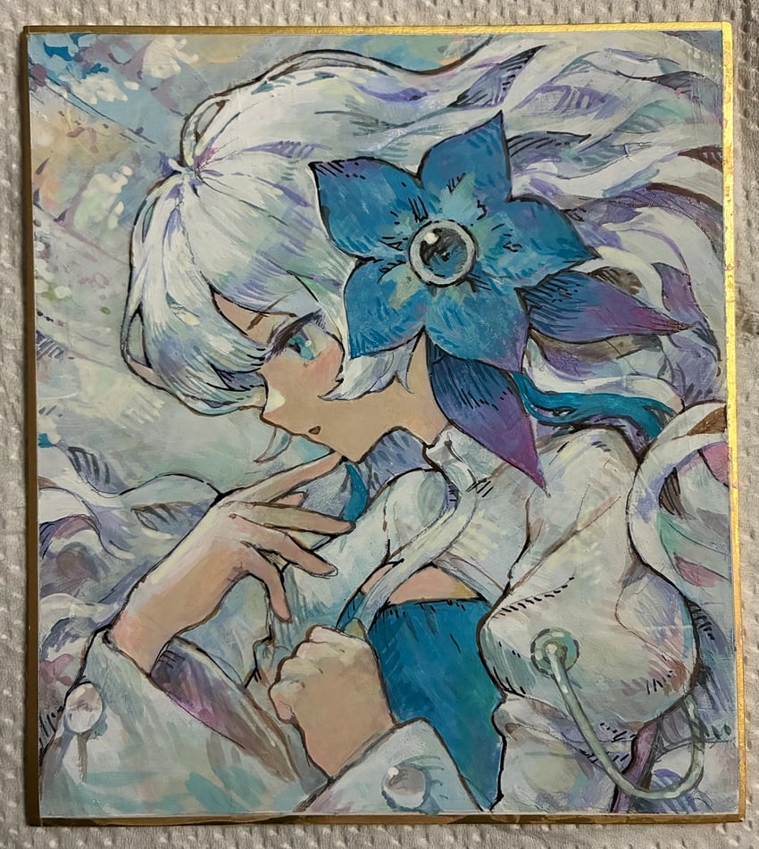 神椿工作室、异世界情绪 1名女孩 蓝色连衣裙 蓝眼 蓝花 连衣裙