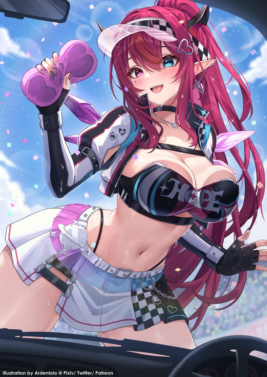 Hololive、Hololive英语、IRyS (Hololive) 1名女孩 :D 贴在玻璃上 靠在挡风玻璃上 抹胸