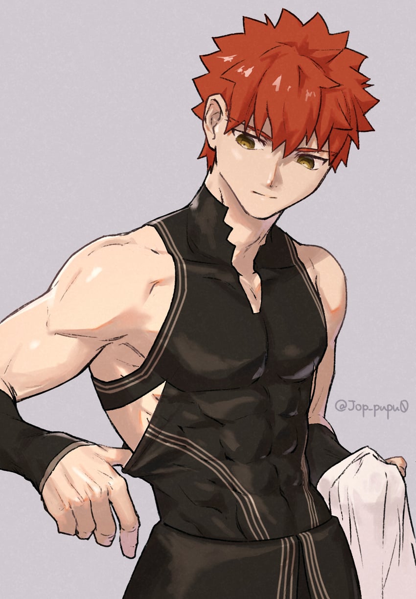 Fate/Grand Order、Fate系列、卫宫士郎 1名男孩 腹肌 腋下 作者名 露肩