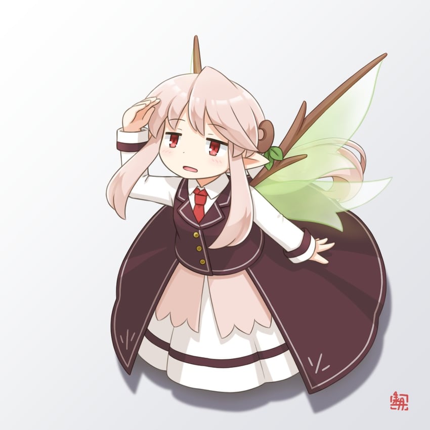 原创、艾丝塔尼亚 1名女孩 作者标志 棕色裙子 棕色背心 新月