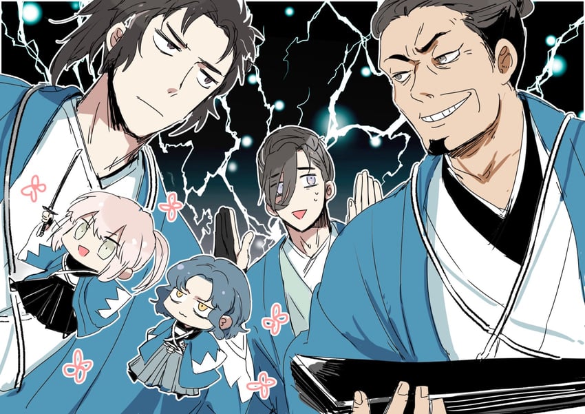 Fate/Grand Order、Fate系列、土方岁三 (Fate) 1名女孩 4个男孩 猫脸笑 :D 呆滞脸