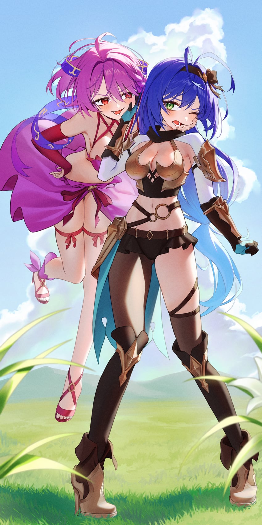 塔利亚传说：阿卡迪亚、arcadia (legends of talia: arcadia)、塞西莉·罗兹 2名女孩 呆毛 臂环 腰带 蓝发