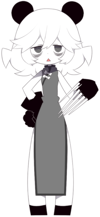 海底囚人、luropoda (funamusea) 1名女孩 兽耳 眼袋 黑色手套 旗袍