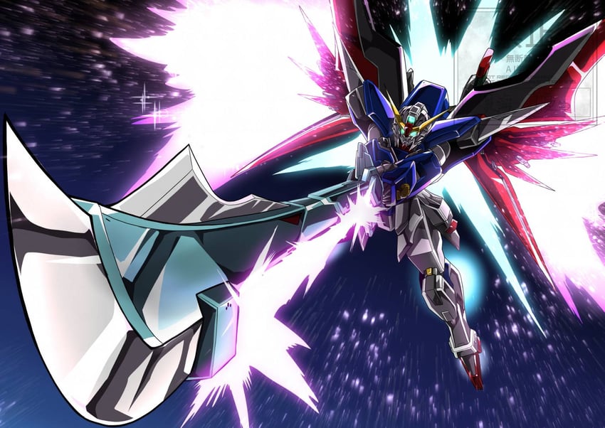 高达、机动战士高达SEED、机动战士高达SEED DESTINY 蓝眼 能量之翼 全身 发光 发光的眼睛