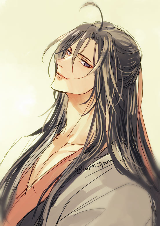 魔道祖师、魏无羡、魏无羡 (夷陵老祖) 1名男孩 呆毛 美少年 黑发 黑色汉服