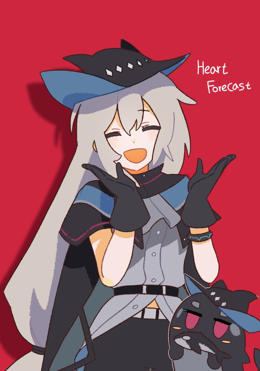 明日方舟、心预报 (Vocaloid)、斯卡蒂 (明日方舟) 1名女孩 :D 腰带 黑色皮带 黑色手套