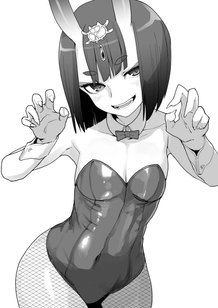 Fate/Grand Order、Fate系列、酒吞童子 (Fate) 1名女孩 兽耳 露肩 蝴蝶结 蝶形领结