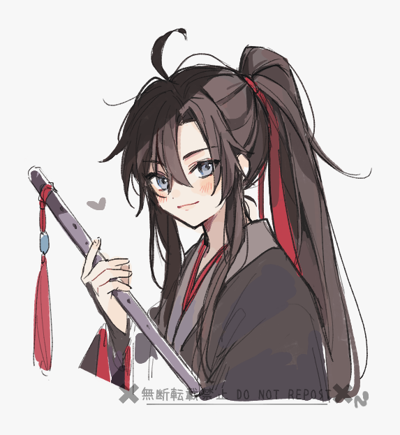 魔道祖师、魏无羡 1名男孩 呆毛 中性 美少年 黑发