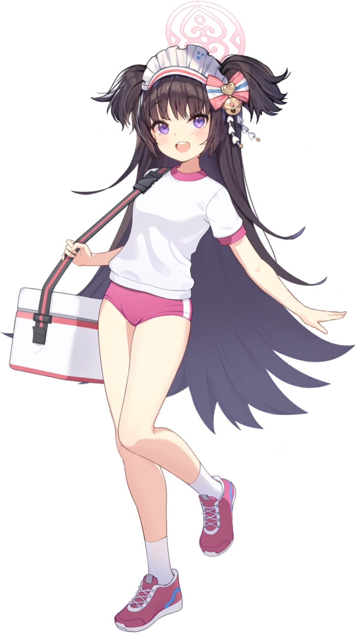 蔚蓝档案、静子 (蔚蓝档案) 1名女孩 铃铛 脸红 蝴蝶结 乳房