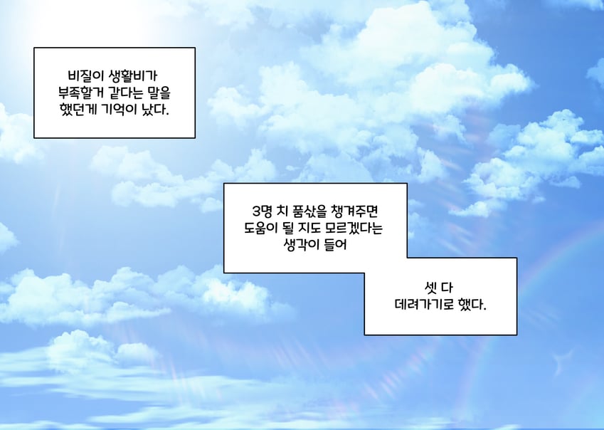 原创 云 多云天空 漫画 白天 韩文文本