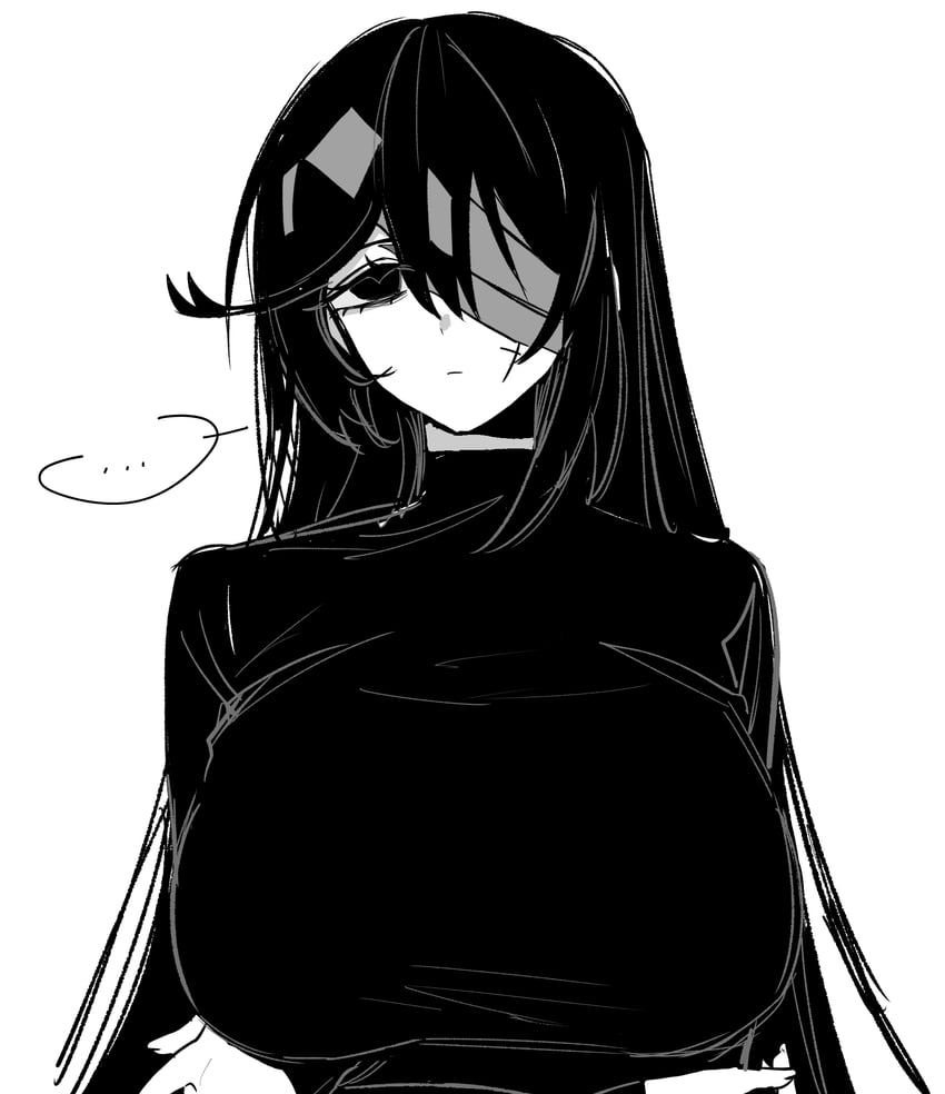边狱公司、Project Moon、鸿璐 (Project Moon) 1名女孩 手托胸 单眼绷带 乳房 交叉双臂