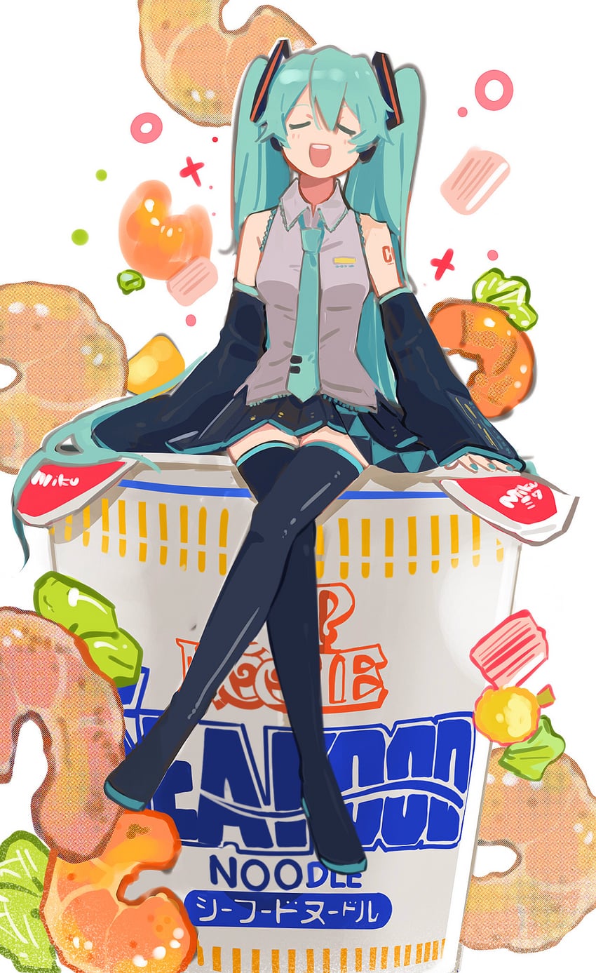 VOCALOID、初音未来 1名女孩 水色发 水蓝色指甲 水蓝色领带 黑色靴子