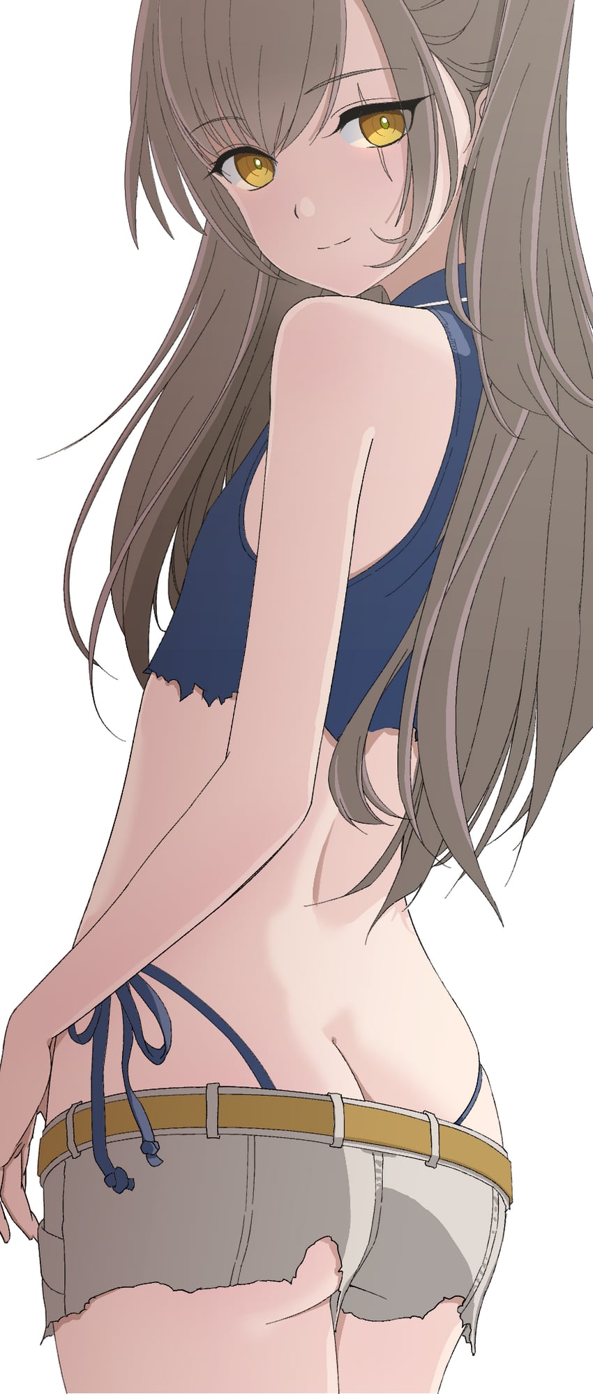少女前线、少女前线2：追放、莉娃 (少女前线2：追放) 1名女孩 屁股 背影 腰带 比基尼