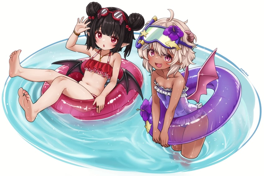 原创、恩基 (kiki)、Lulla (comodox) 2名女孩 :D 赤脚 比基尼 黑发