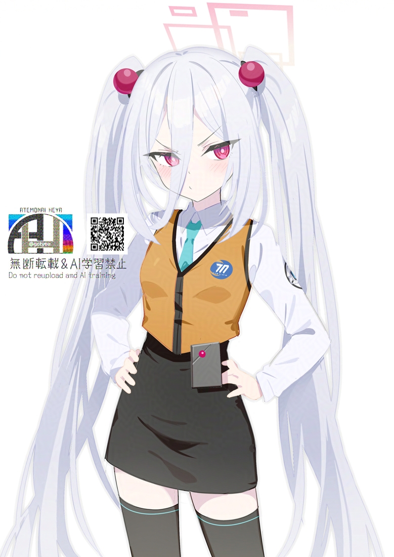 机动战舰、星野琉璃、圭 (蔚蓝档案) 1名女孩 不同发型 黑色裙子 黑色过膝袜 角色扮演