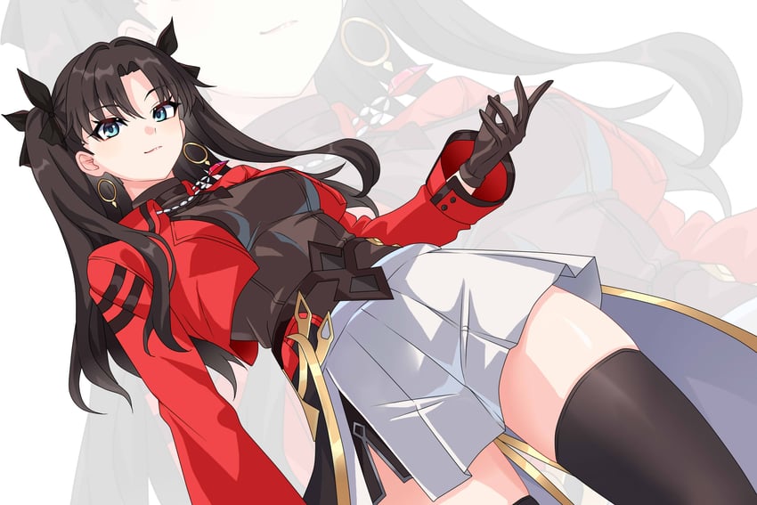 Fate/stay night、Fate系列、崩坏：星穹铁道 1名女孩 黑色过膝袜 蓝眼 棕色手套 棕发