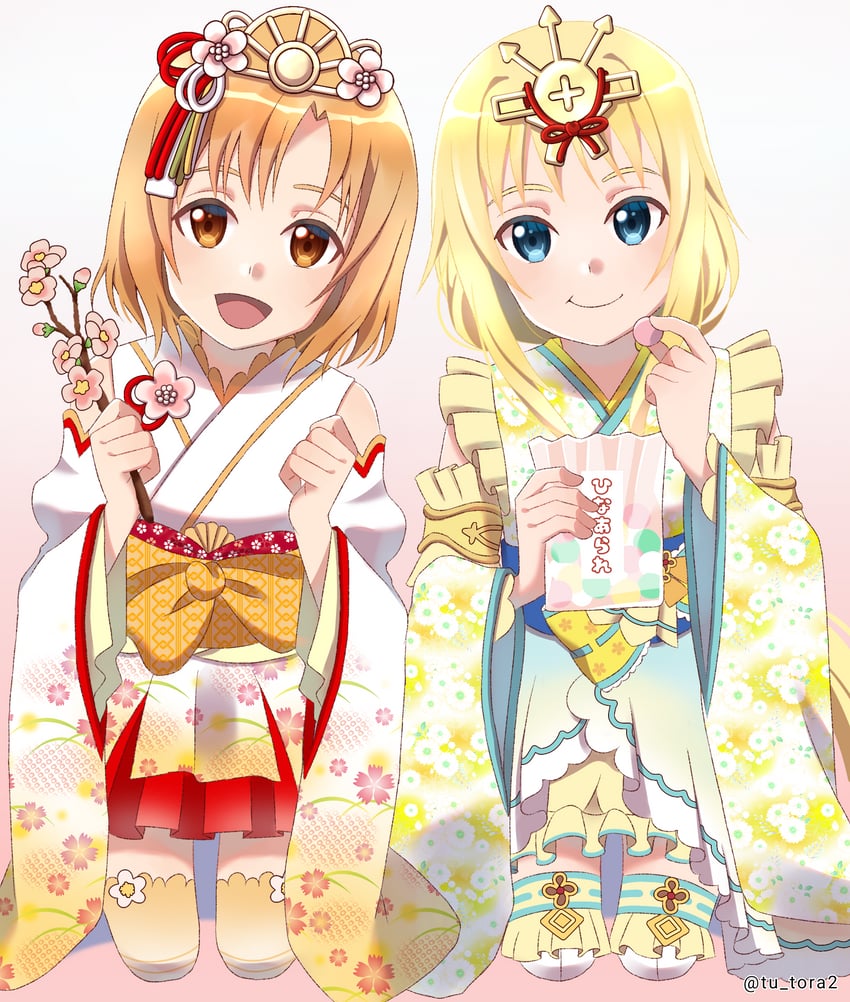 刀剑神域、刀剑神域：Alicization、爱丽丝·滋贝鲁格 2名女孩 :D 幼化 替换服装 作者名