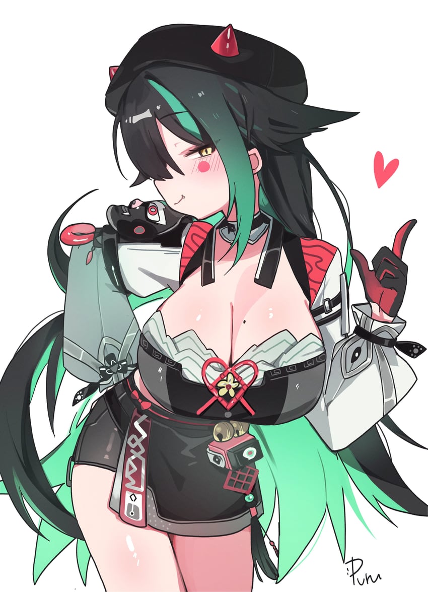 黑色幸存者、永恒轮回、bihyung (black survival) 1名女孩 作者名 黑帽子 腮红贴纸 乳房