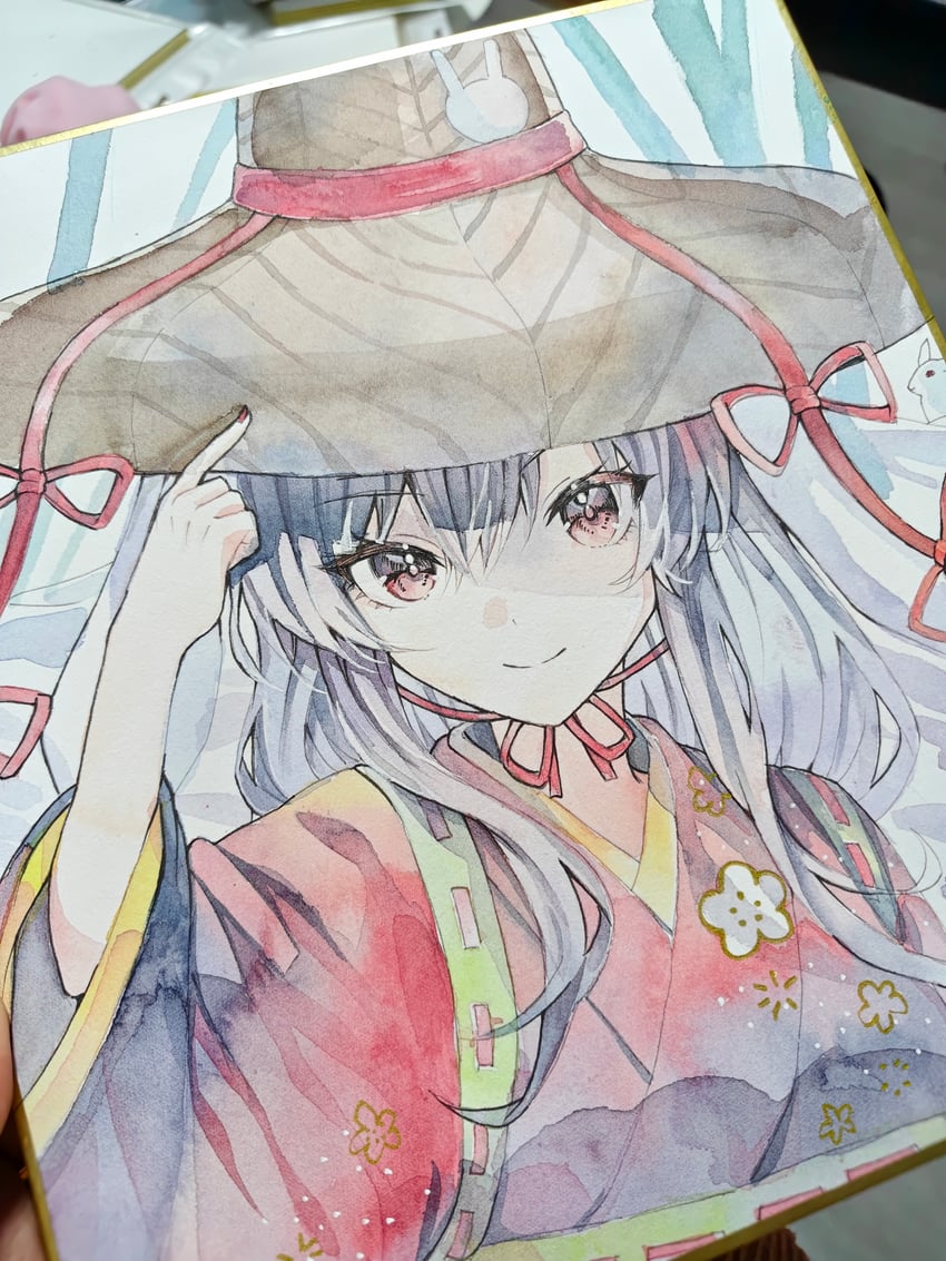 东方Project、东方LostWord、铃仙·优昙华院·因幡 1名女孩 替换服装 兽耳 棕色帽子 闭嘴