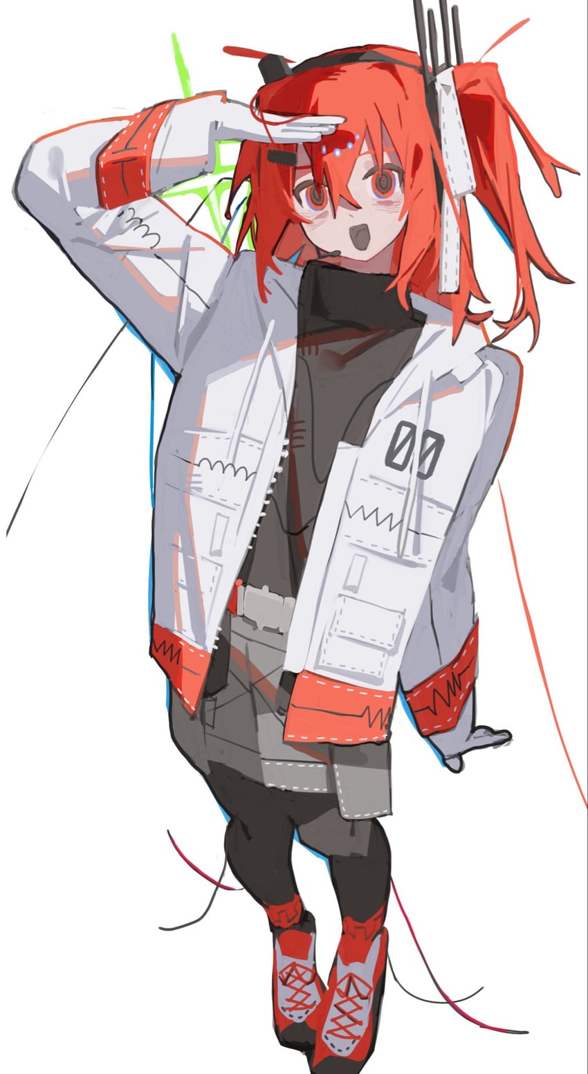 AI语音、UTAU、足立怜 1名女孩 :D 黑衬衫 电缆 耳机