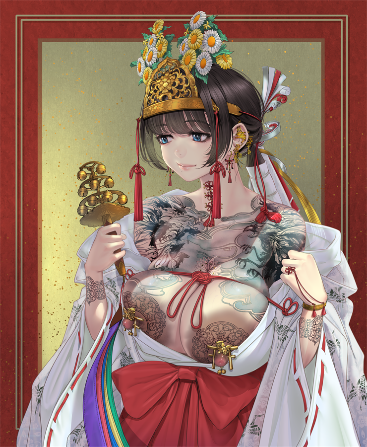 原创 铃铛 黑发 蓝眼 乳房 露出乳房
