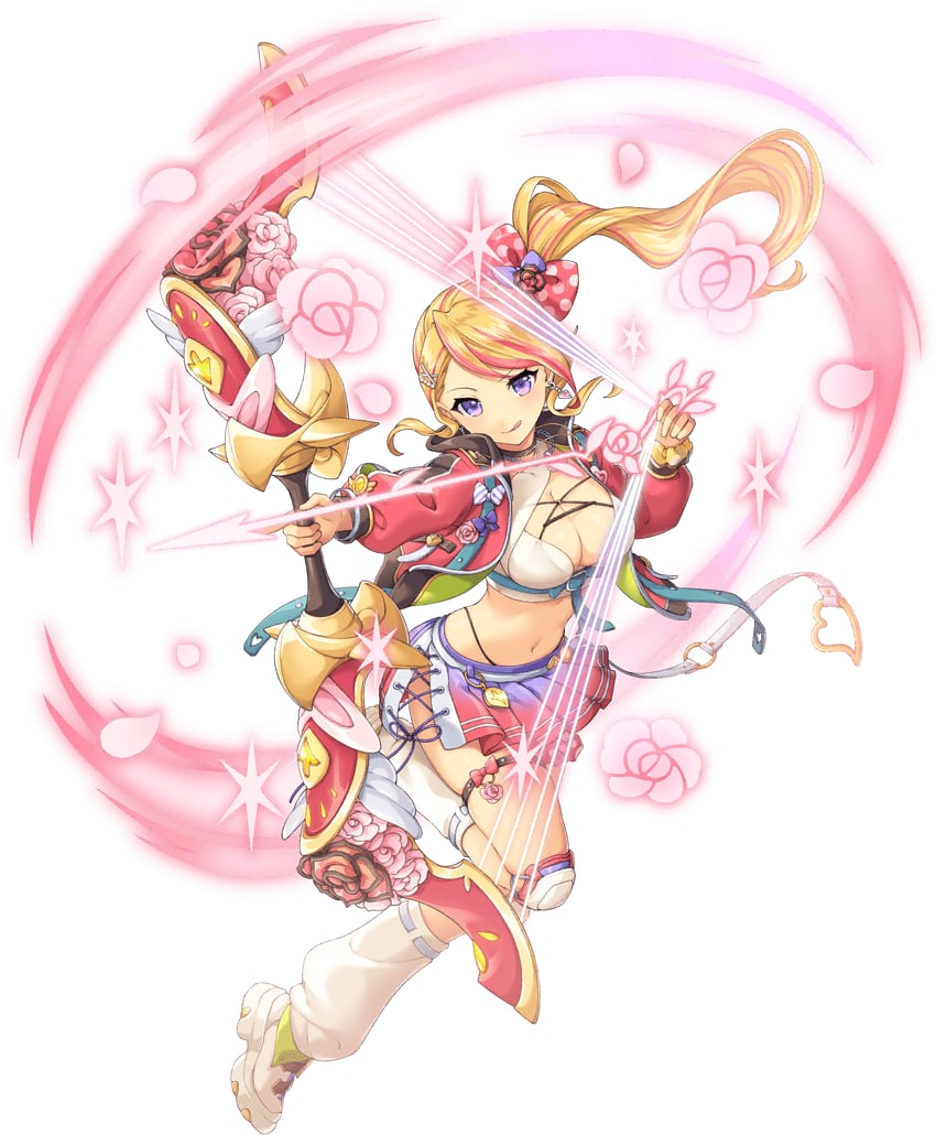 传奇四叶草、tristan (legend clover) 1名女孩 箭 黑色文胸 黑色内裤 金发
