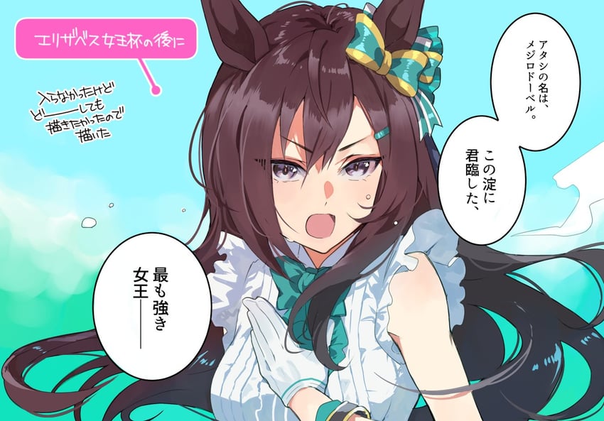 赛马娘、目白多伯 (越过终点线) (赛马娘)、目白多伯 (赛马娘) 1名女孩 兽耳 蝴蝶结 蝶形领结 棕发