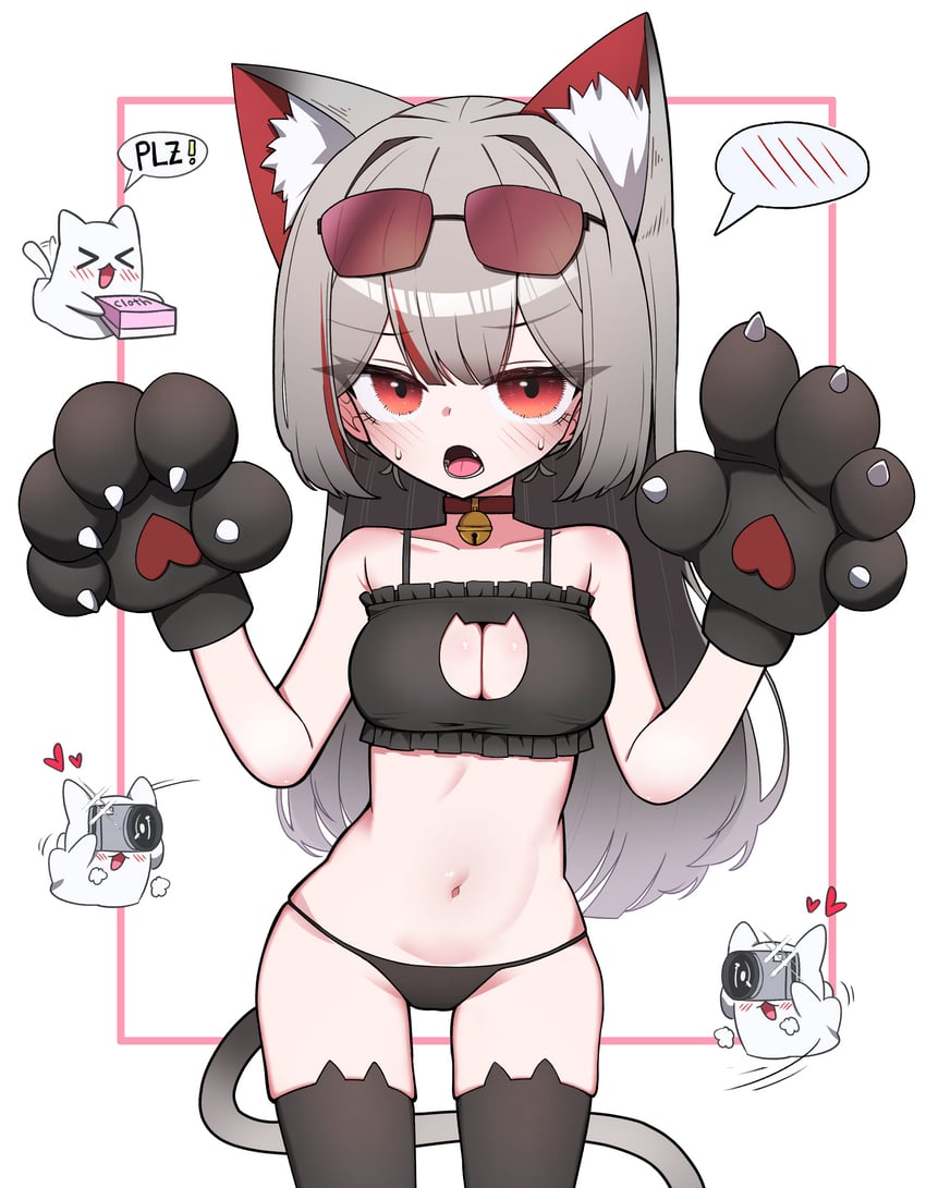 Stellive、麻吕 (真白宁宁子)、真白音音子 1名女孩 替换服装 兽耳毛 兽耳袜 兽耳
