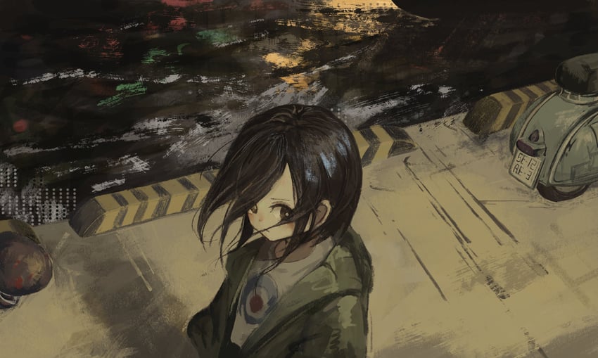 原创 1名女孩 黑发 亮瞳 棕眼睛 闭嘴