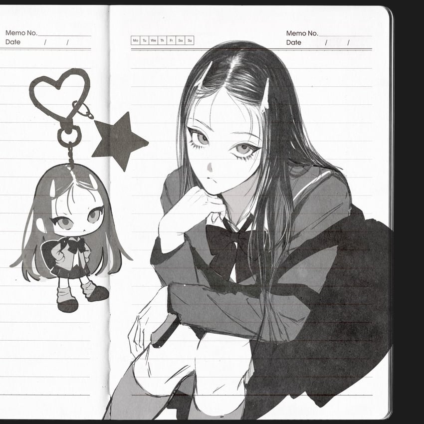 原创 1名女孩 手臂搭在膝盖上 包 蝴蝶结 蝶形领结