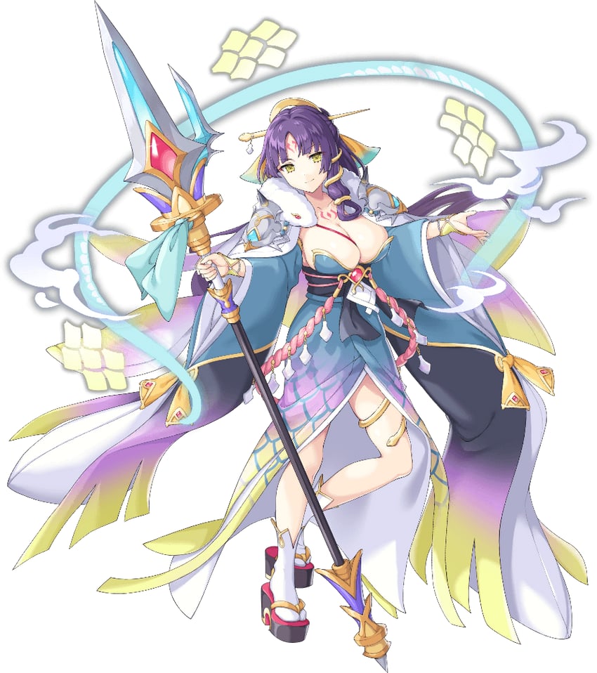 传奇四叶草、yato (legend clover) 1名女孩 铠甲 乳房 面部纹身 全身