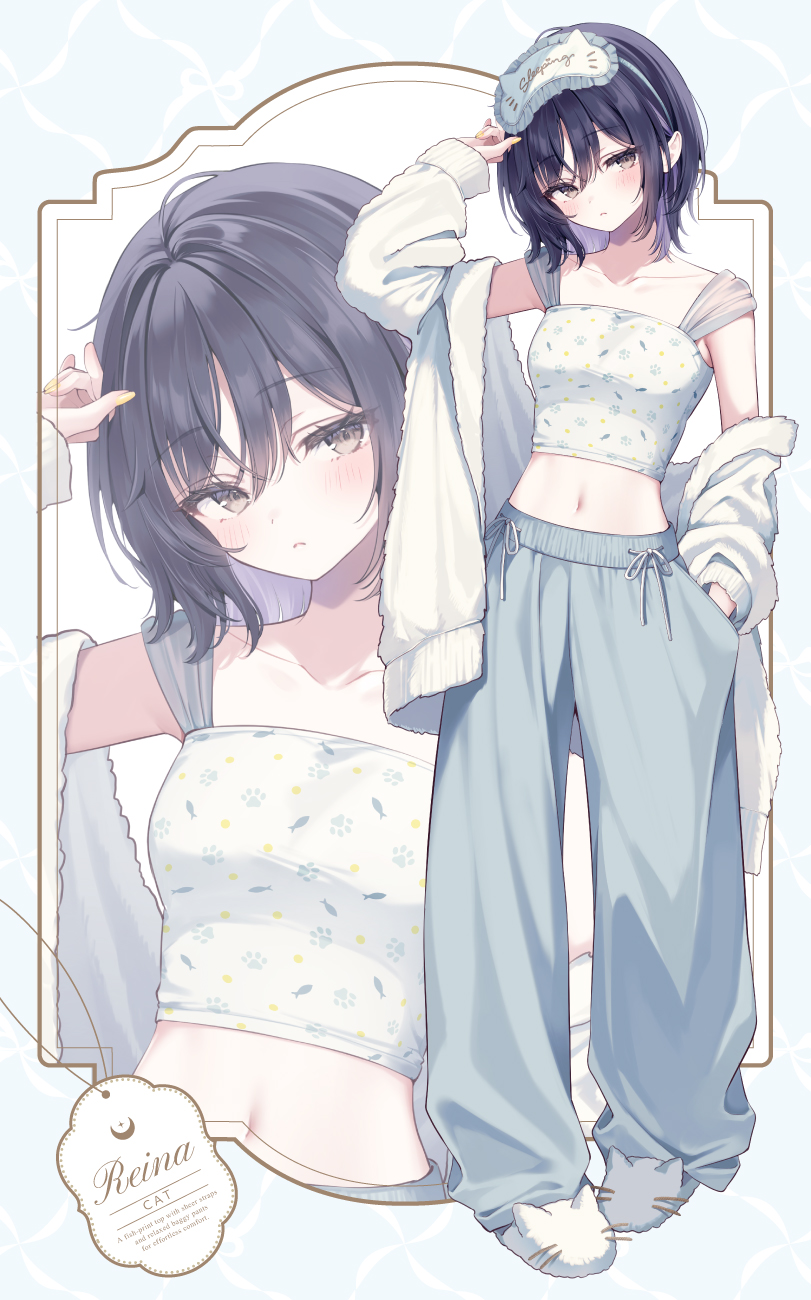原创、白石玲奈 (yugaa) 1名女孩 手臂放在侧边 黑发 脸红 棕眼睛