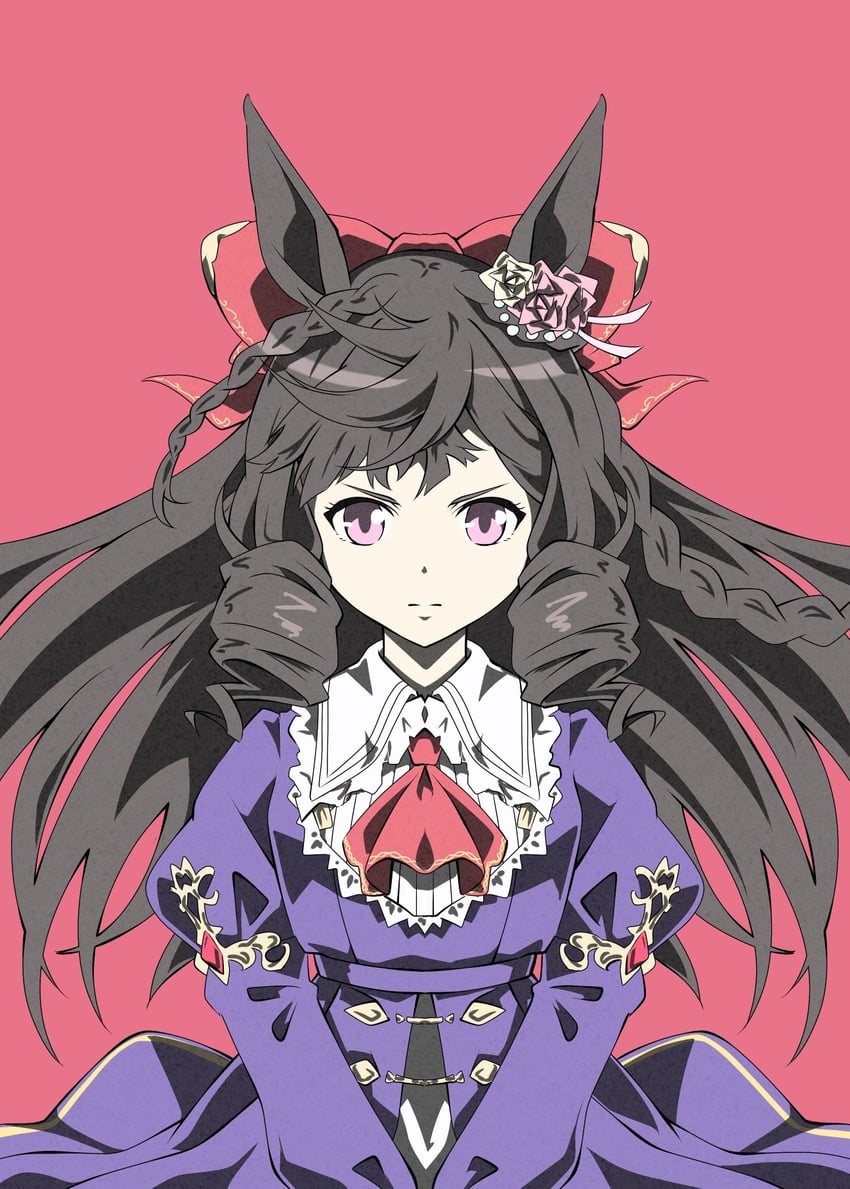 赛马娘、第一红宝石 (璀璨红宝石) (赛马娘)、第一红宝石 (赛马娘) 1名女孩 兽耳 阿斯科特领巾 围兜领 蝴蝶结
