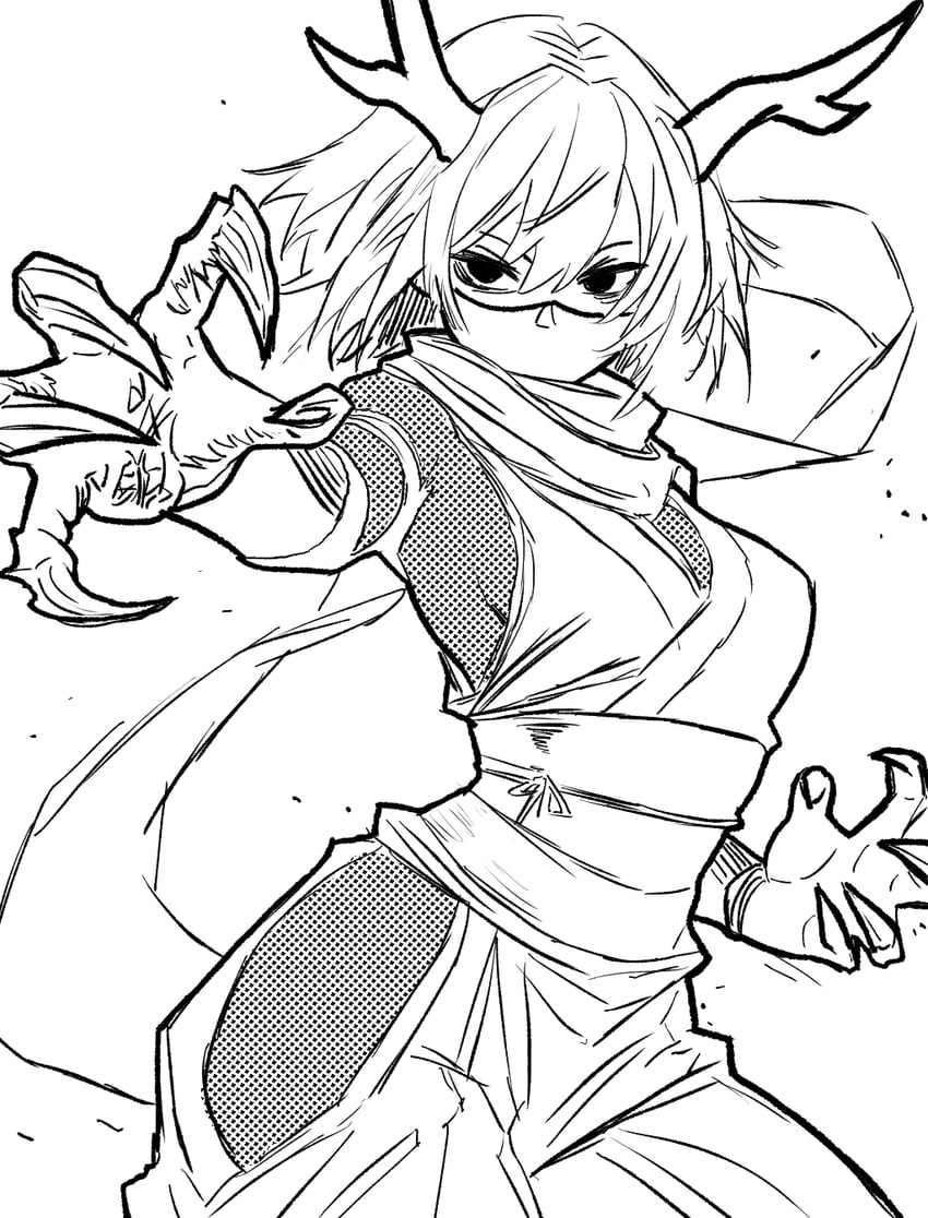 原创 1名女孩 乳房 爪子 龙娘 龙角
