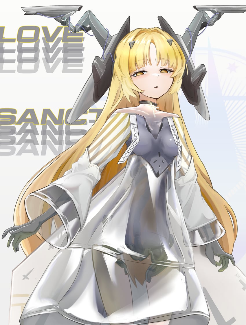 少女前线、少女前线：云图计划、love (neural cloud) 1名女孩 金发 乳房 连衣裙 半闭眼