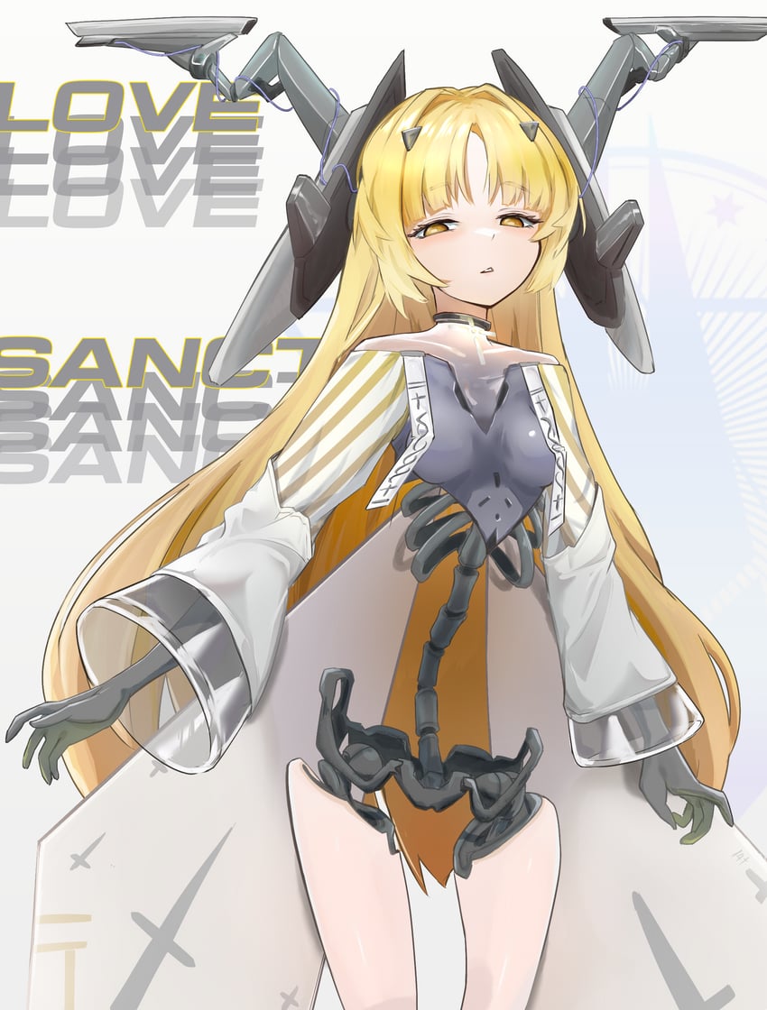 少女前线、少女前线：云图计划、love (neural cloud) 1名女孩 金发 乳房 连衣裙 半闭眼