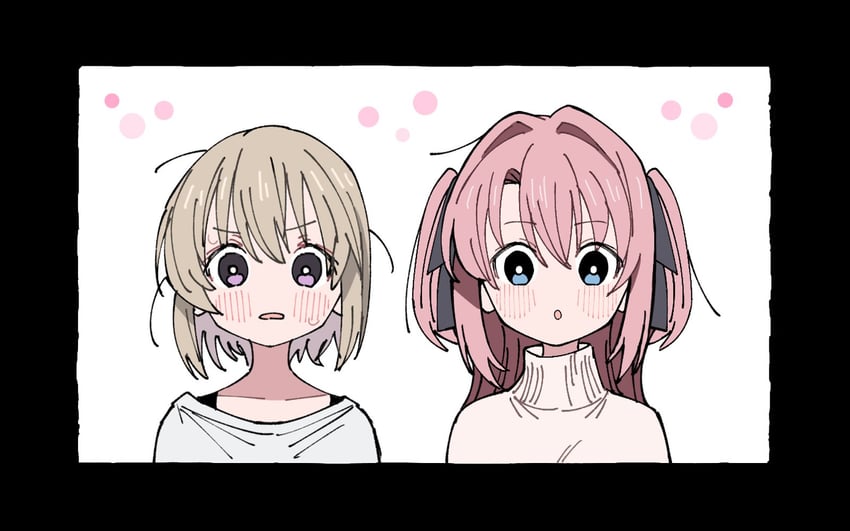 神稻牡丹：醉态如百合之花、上伊那牡丹、砺波伊吹 2名女孩 黑框 黑色丝带 蓝眼 脸红