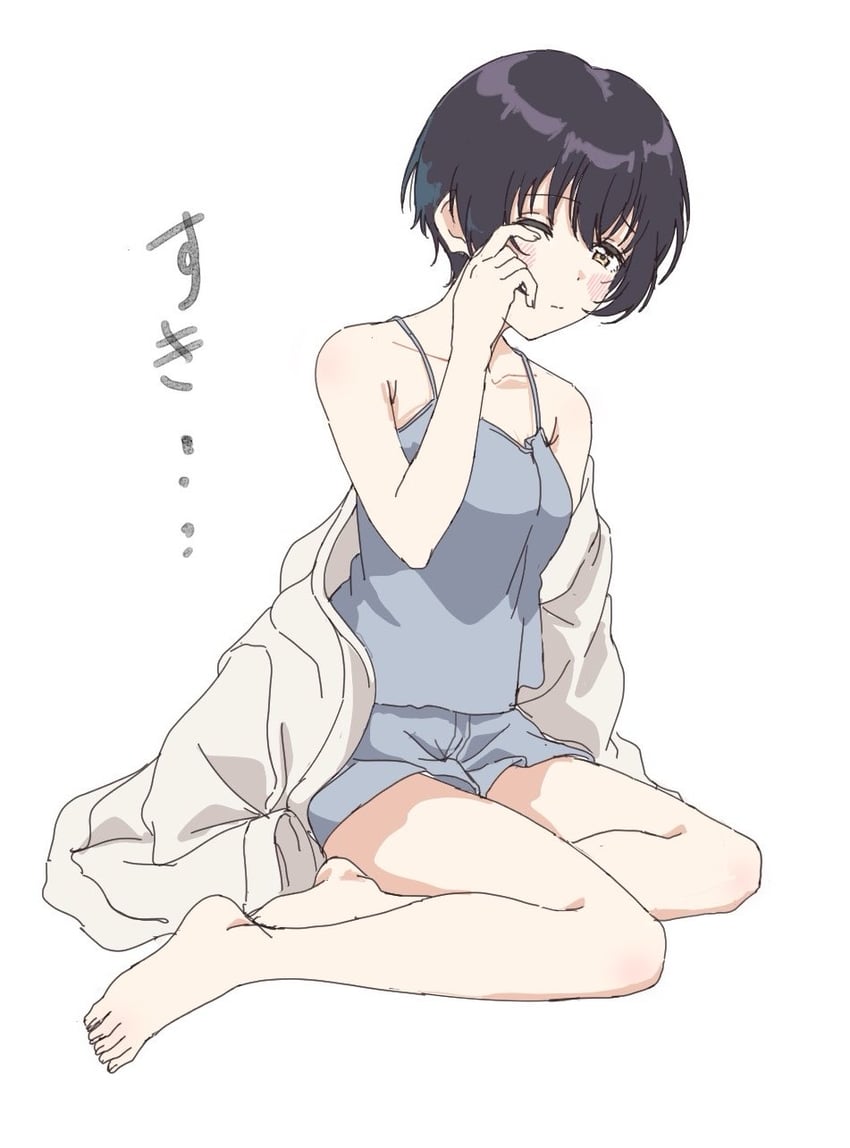 神稻牡丹：醉态如百合之花、张君兰 1名女孩 裸臂 赤脚 黑发 脸红