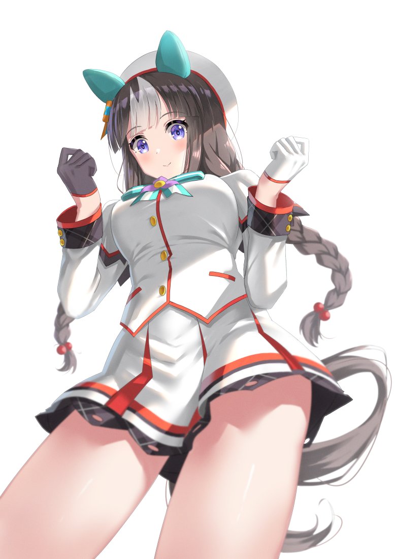 赛马娘、北港火山 (星光之船) (赛马娘)、北港火山 (赛马娘) 1名女孩 兽耳 不对称手套 贝雷帽 黑色手套