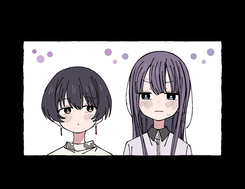 神稻牡丹：醉态如百合之花、张君兰、郡上奏 2名女孩 黑框 黑发 蓝眼 脸红
