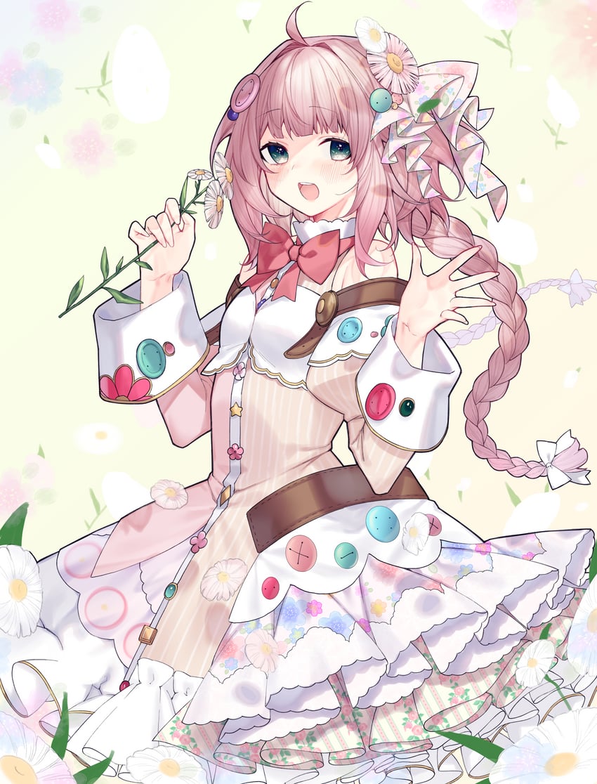 美少女花骑士、harujion (flower knight girl) 1名女孩 呆毛 蓝眼 蝴蝶结 蝶形领结