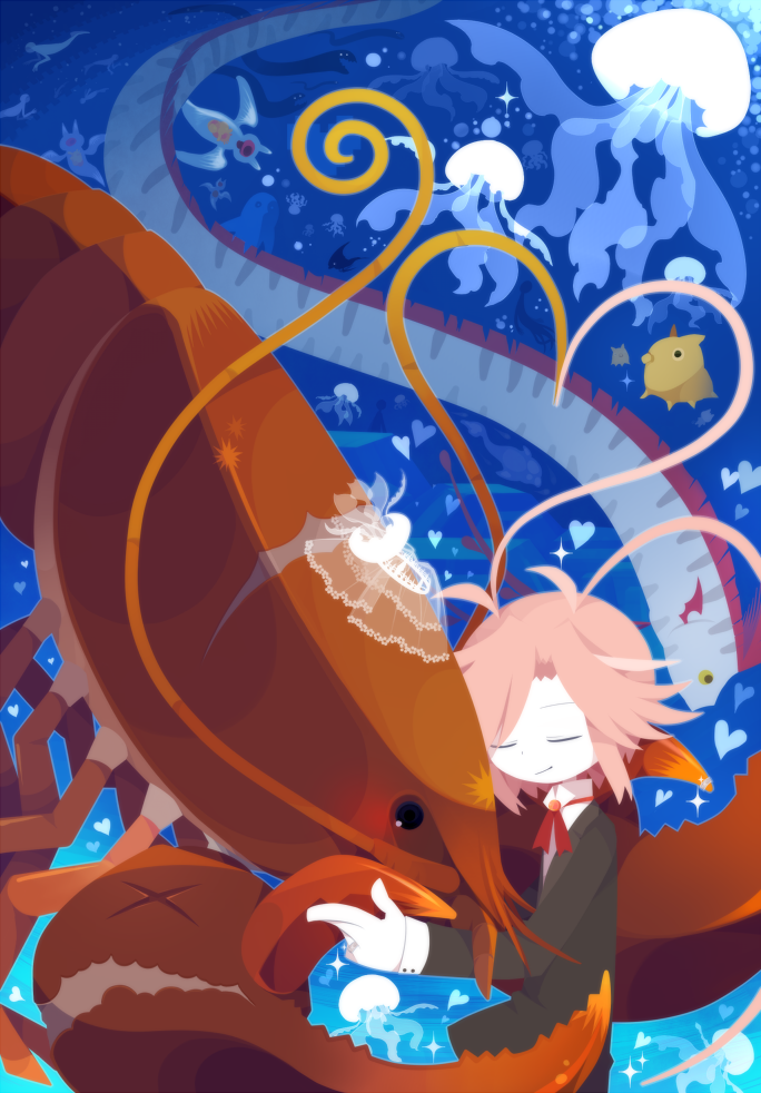 海底囚人、大海原与大海原、cherryblod (funamusea) 1名男孩 动物 呆毛 触角 黑色西装