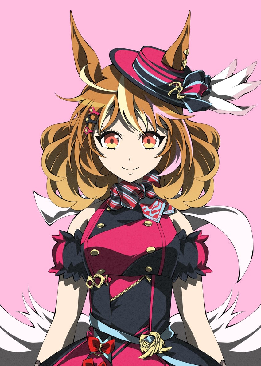 赛马娘、北方飞翔 (Looking Fly!) (赛马娘)、北方飞翔 (赛马娘) 1名女孩 兽耳 露肩 平顶草帽 乳房