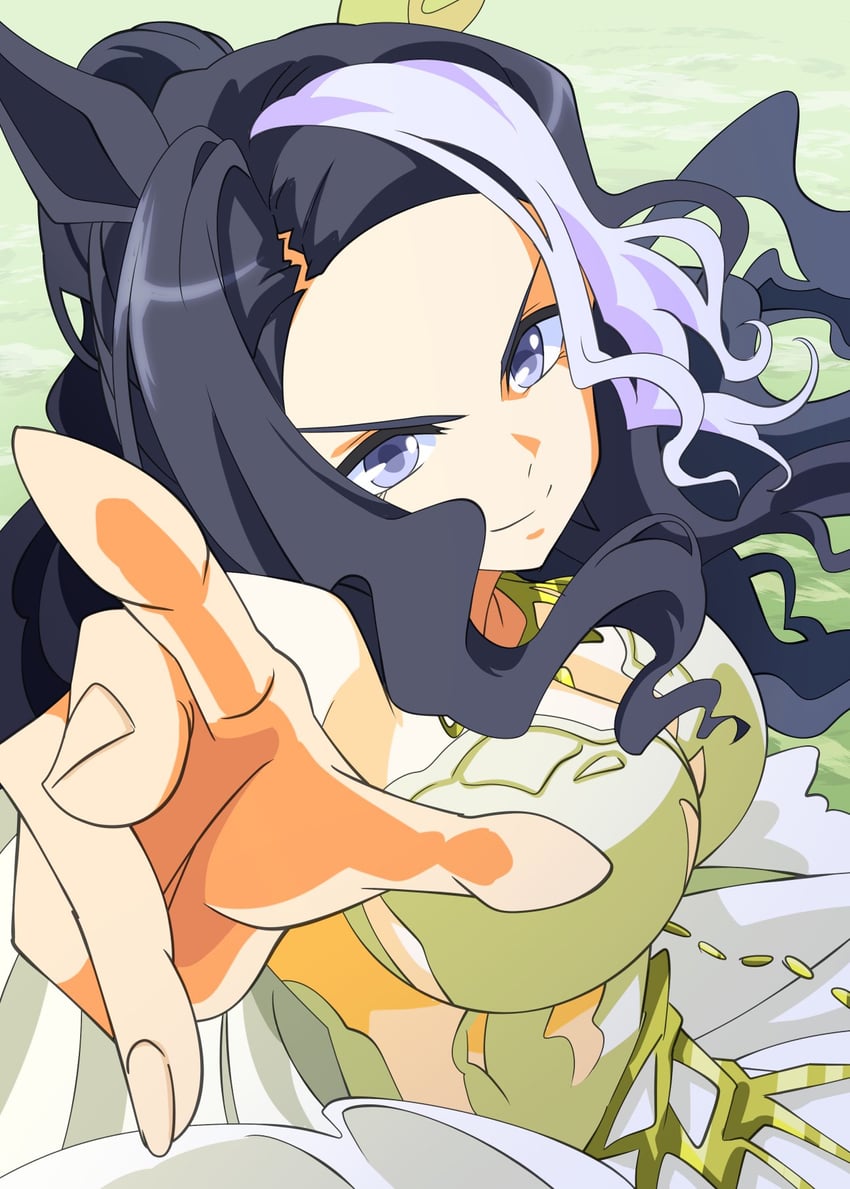 赛马娘、目白拉蒙努 (赛马娘)、目白拉莫努 (不可触及的伊甸) (赛马娘) 1名女孩 兽耳 黑发 乳房 闭嘴