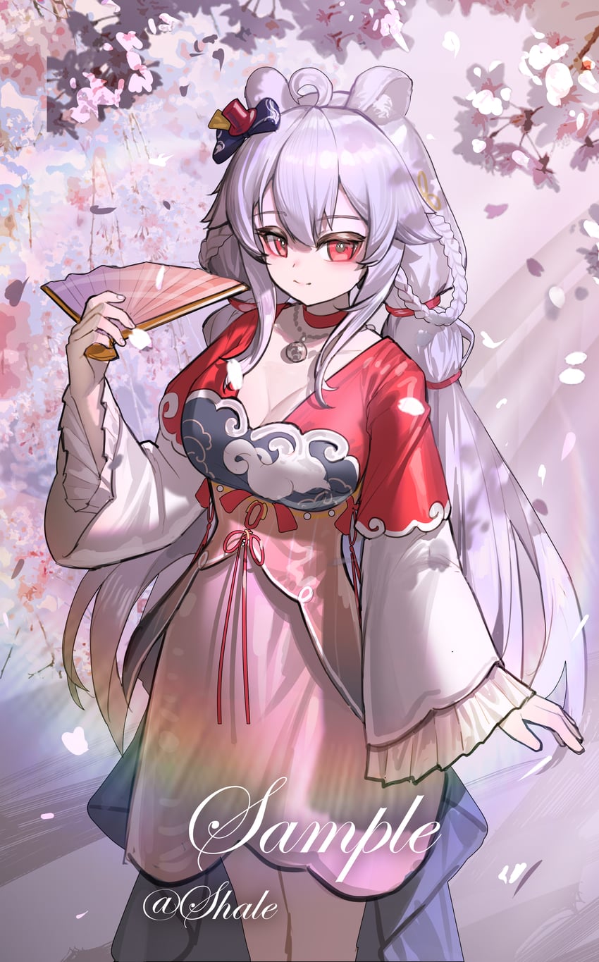 原创 1名女孩 呆毛 兽耳 黑色蝴蝶结 蝴蝶结