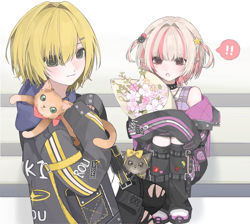 彩虹社、魔界之莉莉姆、魔界之莉莉姆 (第六套服装) ! 双重感叹号 1名男孩 1名女孩 动物