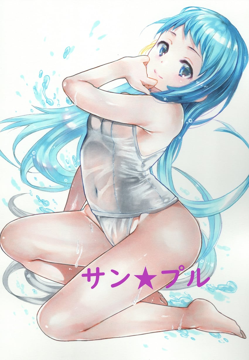 舰队Collection、五月雨 (舰队收藏) 1名女孩 替换服装 蓝眼 蓝发 闭眼