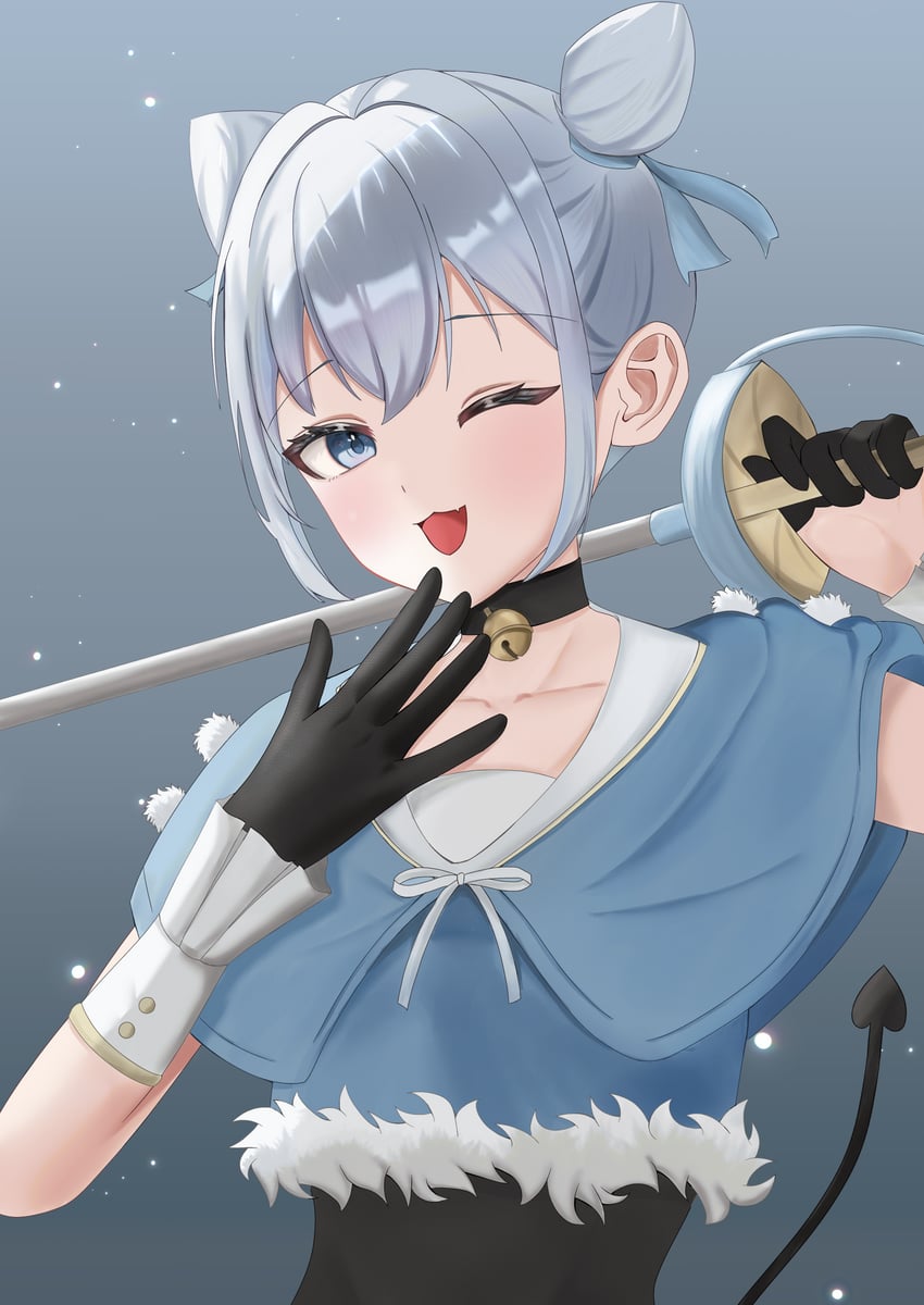 异世界偶像、magical girl another world idol、WAKTAverse 1名女孩 猫脸笑 :D 微笑 铃铛