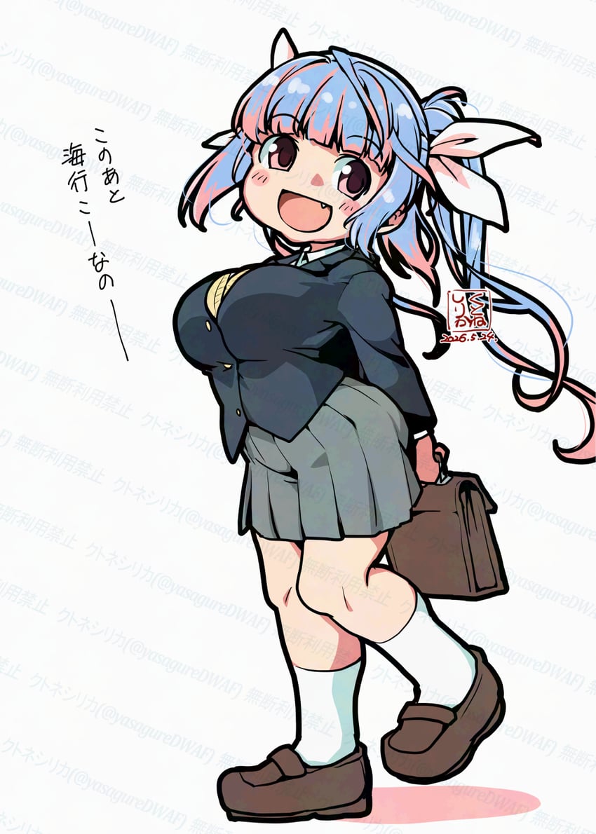 舰队Collection、伊19 (舰队收藏) 1名女孩 替换服装 作者标志 包 黑色夹克
